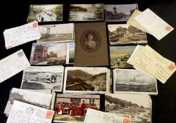 Box: good quantity mainly early 20th century picture postcards removed from 2 old albums, circa