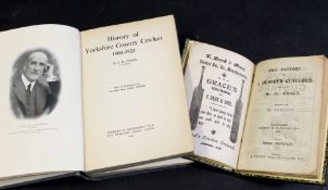 W G GRACE: THE HISTORY OF A HUNDRED CENTURIES, ed W Yardley, London, L Upcott Gill, 1895, adverts at