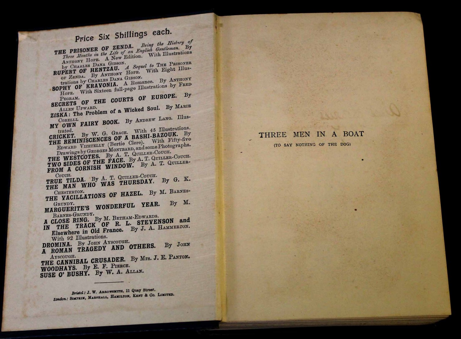 JEROME K JEROME: THREE MEN IN A BOAT, Bristol and London, 1889, [1909], (5000), original cloth - Image 2 of 2