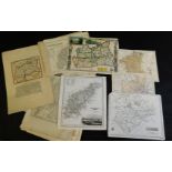 Packet: assorted English county maps including Rutland, Essex, Middlesex, Monmouthshire,