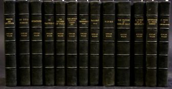 OSCAR WILDE: WORKS, London, Methuen, 1909-11, 13 vols, uncut, uniform blue morocco gilt, watered