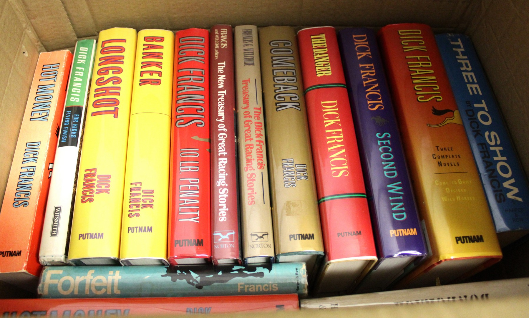 Two boxes: DICK FRANCIS titles including some signed