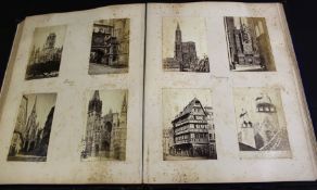 Large leather bound volume containing photographs of views of Switzerland, Spain and the Canary