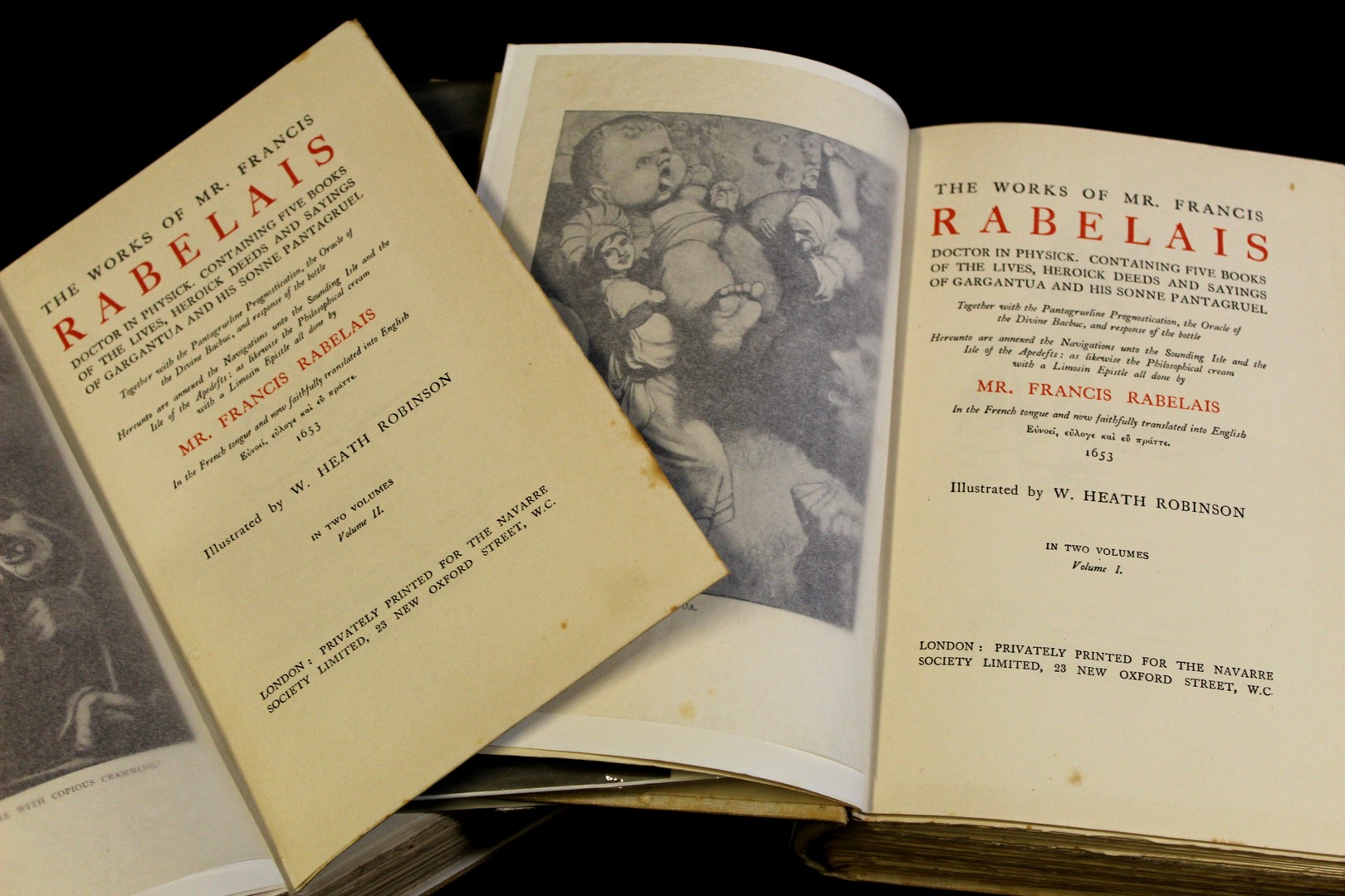 FRANCIS RABELAIS: THE WORKS, ill W Heath Robinson, London, The Navarre Society [1921], 2 vols,