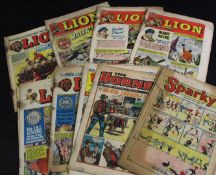 Collection of various children's comics from the 1960s including 56 Lion comics, 2 Sparky, 1