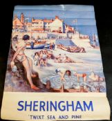 THOMAS WILLIAM ARMES (ARTIST): SHERINGHAM "TWIXT SEA AND PINE", original coloured advertising