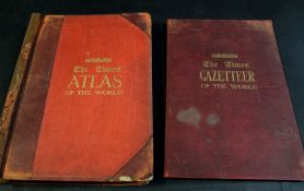 THE TIMES SURVEY ATLAS OF THE WORLD, ed J G Bartholomew, 1920, folio, old calf worn + INDEX-