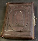Late 19th century photograph album, the inside cover inscribed "Violet M Gapp, January 1886", the