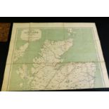 J & W EMSLIE: OFFICIAL RAILWAY MAP OF SCOTLAND, London, The Railway Clearing House 1927, folding