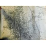 Box: assorted Ordnance Survey maps including Norfolk edition 1906 (heavily subjected to