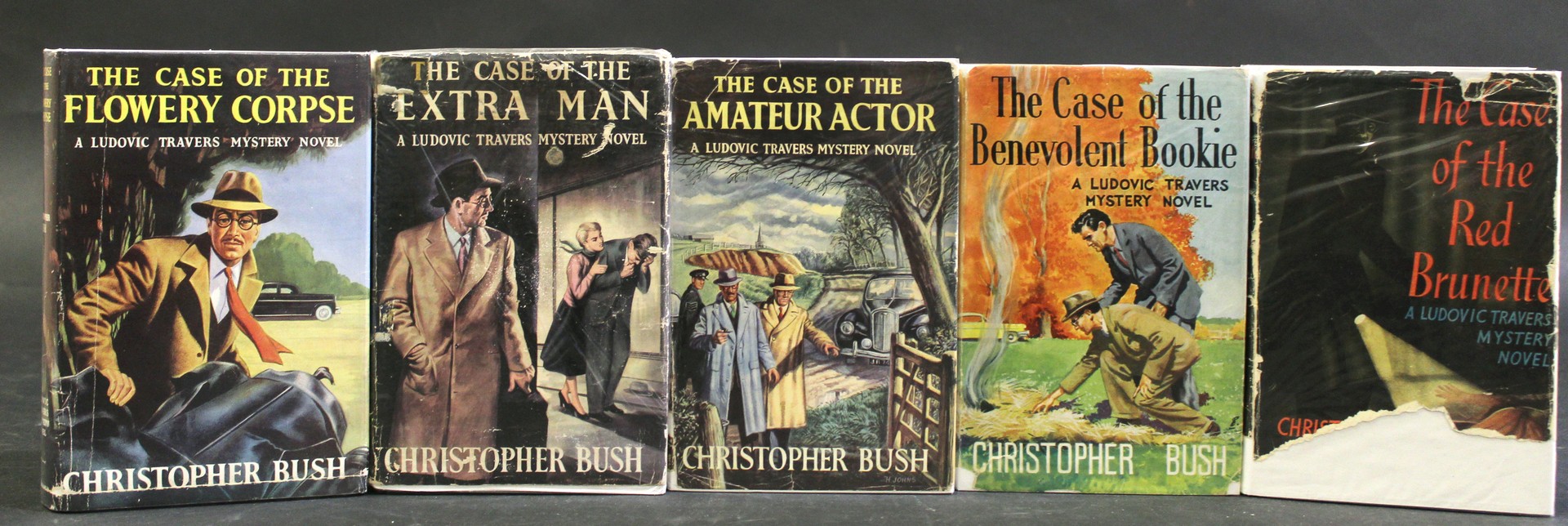 CHRISTOPHER BUSH: 5 titles; THE CASE OF THE RED BRUNETTE, London, MacDonald, 1954, 1st edition,