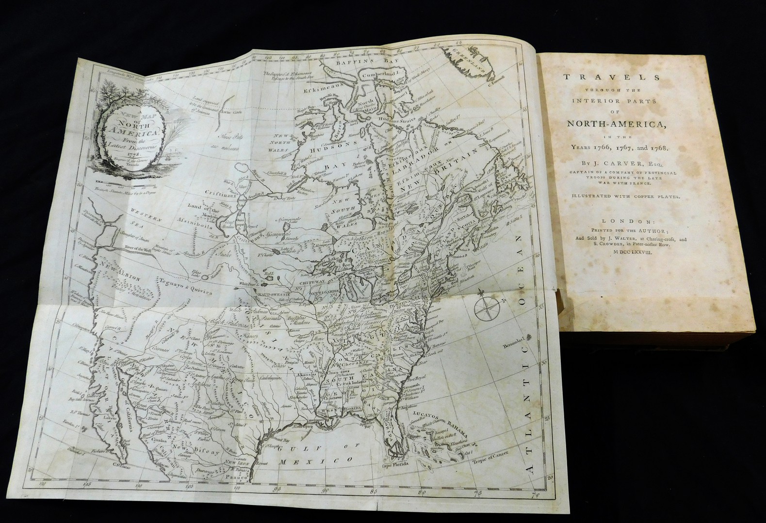 JONATHAN CARVER: TRAVELS THROUGH THE INTERIOR PARTS OF NORTH-AMERICA IN THE YEARS 1766, 1767 AND