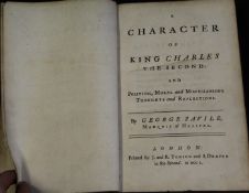 GEORGE SAVILE, MARQUIS OF HALIFAX: A CHARACTER OF KING CHARLES THE SECOND..., London for J & R