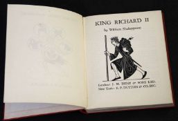 WILLIAM SHAKESPEARE: KING RICHARD II, ill Eric Gill, London, J M Dent, New York, E P Dutton, 1935,