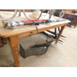 PINE RECTANGULAR KITCHEN TABLE ON TURNED LEGS