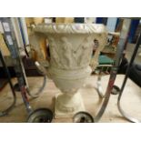 GOOD QUALITY RESIN FORMED TWO-HANDLED URN