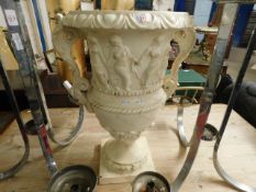 GOOD QUALITY RESIN FORMED TWO-HANDLED URN