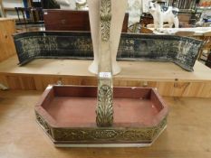 MODERN GILT FRAMED WALL MOUNTED CONSOLE TABLE WITH RESIN TOP