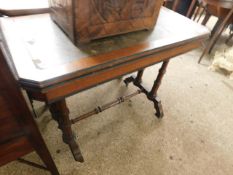 OAK AND EBONISED AESTHETIC PERIOD FOLD OVER CARD TABLE