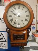 GOOD QUALITY WALNUT CASED ENAMELLED DIAL CLOCK