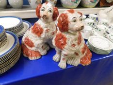 PAIR OF REPRODUCTION STAFFORDSHIRE STYLE DOGS