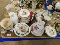 TRAY CONTAINING MIXED TEA WARES ETC