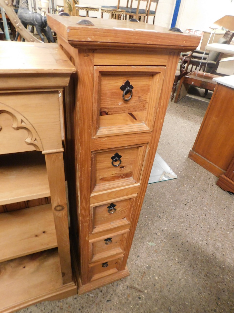 FIVE DRAWER NARROW PILLAR CHEST