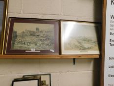 FRAMED PRINT OF NORWICH MARKET PLACE BY JOHN SELL COTMAN TOGETHER WITH A SAMUEL REED VIEW OF NORWICH