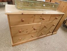 PINE FRAMED SIDEBOARD FITTED WITH SEVEN DRAWERS WITH TURNED KNOB HANDLE