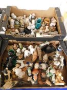 TWO BOXES OF MIXED ANIMAL ORNAMENTS ETC