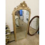 19TH CENTURY PIER MIRROR WITH CARVED TOP