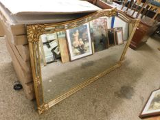 EXTREMELY LARGE GILT FRAMED OVERMANTEL MIRROR
