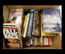 One box: assorted fiction including Panther, Pan and some Penguin publications etc.