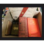 One box: mixed including DEBRETT'S HANDBOOK, 1922, 1984, 1990 + FLY FISHING AND SPINNING + EAST LAKE