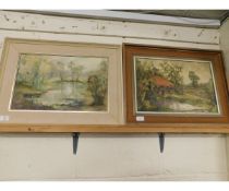 TWO FRAMED OILS OF COUNTRY SCENES, ONE SIGNED JOY HOLLISON, THE OTHER BY AUDREY MILLER