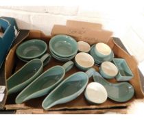 BOX CONTAINING A QUANTITY OF DENBY GREEN GLAZED BOWLS, GRAVY BOATS ETC