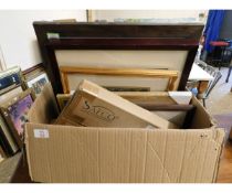 BOX CONTAINING MIXED PICTURES, PRINTS ETC