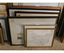 GROUP OF MIXED PRINTS, PICTURES, WATERCOLOURS ETC