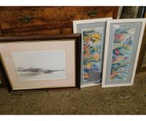 MARTIN SEXTON SIGNED PRINT AND TWO FISH PICTURES