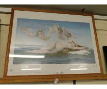 BEECHWOOD FRAMED PRINT OF A NUDE AND PUTTI