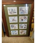 TWO OAK FRAMED SETS OF EIGHT ARCHIBALD THORBURN PRINTS