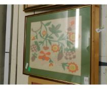 FLORAL EMBROIDERED FRAMED PICTURE