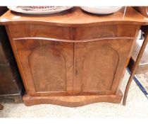 VICTORIAN MAHOGANY CHIFFONIER BASE OF SERPENTINE FORM (BACK MISSING), 101CM WIDE