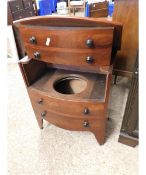 19TH CENTURY MAHOGANY COMMODE CHEST FORMED AS A FOUR DRAWER BOW FRONTED CHEST