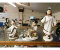 THREE USSR MADE INUIT FIGURES