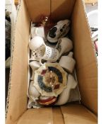 BOX CONTAINING MIXED CRESTED WARES ETC