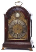 Mahogany verge escapement bracket clock by Thomas Coote - Dublin, chapter ring with Roman numerals