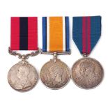 WWI DCM group of three comprising Distinguished Conduct Medal, George V, together with British War