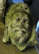 Antique hardstone bust in the form of Hercules wearing a lion mask head garment (losses etc),