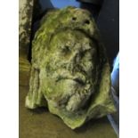 Antique hardstone bust in the form of Hercules wearing a lion mask head garment (losses etc),